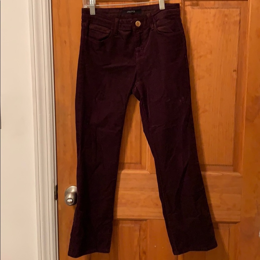 J Brand corduroy maroon jeans